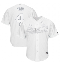 Cardinals 4 Yadier Molina Yadi White 2019 Players Weekend Player Jersey