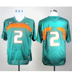 Hurricanes #2 Green Stitched NCAA Jerseys