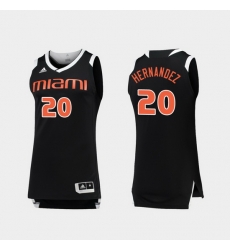 Men Miami Hurricanes Dewan Hernandez Black White Chase College Basketball Jersey