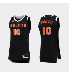 Men Miami Hurricanes Dominic Proctor Black White Chase College Basketball Jersey