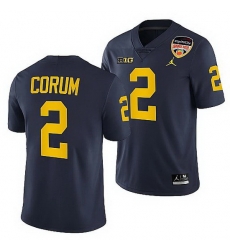 Michigan Wolverines Blake Corum Navy 2021 Orange Bowl College Football Playoff Jersey