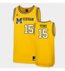 Michigan Wolverines Jon Teske Maize Replica Men'S Jersey