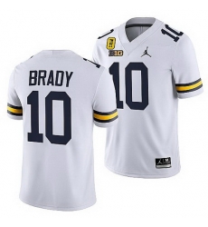 Michigan Wolverines Tom Brady White Tm 42 Patch Oxford Strong Jersey