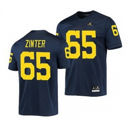 Michigan Wolverines Zak Zinter Navy Game Men'S Jersey