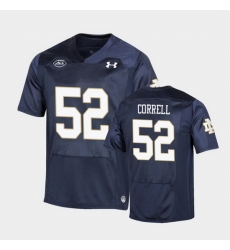 Men Notre Dame Fighting Irish Zeke Correll Replica Navy College Football Playoff Jersey