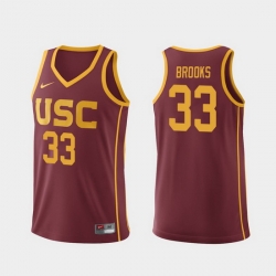 Men Usc Trojans J'Raan Brooks Cardinal Replica College Basketball Jersey