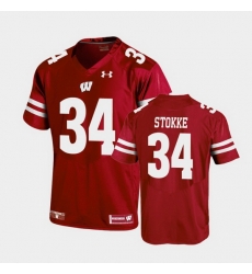 Men Wisconsin Badgers Mason Stokke Replica Red Football Jersey