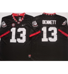 Men #13 Stetson Bennett Georgia Bulldogs Mascot 100th Anniversary College Football Jerseys Black