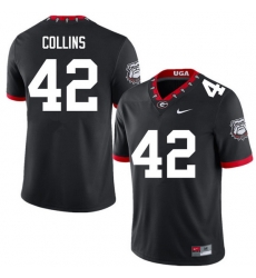 Men #42 Graham Collins Georgia Bulldogs College Football Jerseys Sale-100th Anniversary