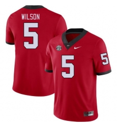 Men #5 Raylen Wilson Georgia Bulldogs College Football Jerseys Stitched-Red