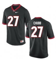 Men Georgia Bulldogs #27 Nick Chubb College Football Jerseys Black