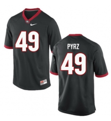 Men Georgia Bulldogs #49 Koby Pyrz College Football Jerseys-Black