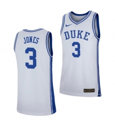 Duke Blue Devils Tre Jones White Replica Men'S Jersey 0