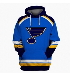 Men St.Louis Blues Blue All Stitched Hooded Sweatshirt