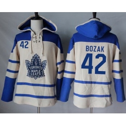 Maple Leafs #42 Tyler Bozak Cream Sawyer Hooded Sweatshirt Stitched NHL Jersey