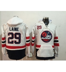 Men Winnipeg Jets 29 Patrik Laine White Stitched Hoodie