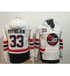 Men Winnipeg Jets 33 Dustin Byfuglien White Stitched Hoodie