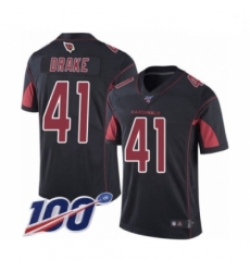 Men Arizona Cardinals #41 Kenyan Drake Limited Black Rush Vapor Untouchable 100th Season Football Jersey