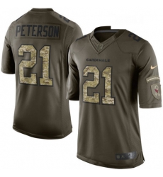 Men Nike Arizona Cardinals 21 Patrick Peterson Elite Green Salute to Service NFL Jersey