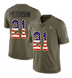 Men Nike Arizona Cardinals 21 Patrick Peterson Limited OliveUSA Flag 2017 Salute to Service NFL Jersey