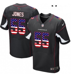 Men Nike Arizona Cardinals 55 Chandler Jones Elite Black Alternate USA Flag Fashion NFL Jersey