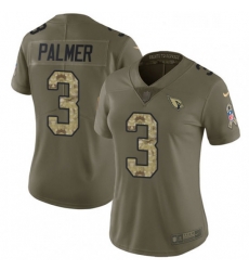 Womens Nike Arizona Cardinals 3 Carson Palmer Limited OliveCamo 2017 Salute to Service NFL Jersey