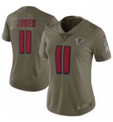 Womens Nike Atlanta Falcons 11 Julio Jones Limited Olive 2017 Salute to Service NFL Jersey