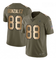 Youth Nike Atlanta Falcons 88 Tony Gonzalez Limited OliveGold 2017 Salute to Service NFL Jersey