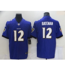 Men Baltimore Ravens 12 Rashod Bateman Purple Leopard Jersey