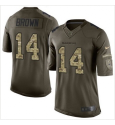 Nike Baltimore Ravens #14 Marlon Brown Green Men 27s Stitched NFL Limited Salute to Service Jersey