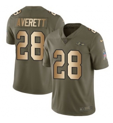 Nike Ravens Anthony Averett Olive Gold Salute To Service Limited Jersey