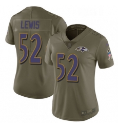 Womens Nike Baltimore Ravens 52 Ray Lewis Limited Olive 2017 Salute to Service NFL Jersey