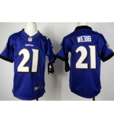 Youth Nike Baltimore Ravens #21 Lardarius Webb Purple Nike NFL Jerseys