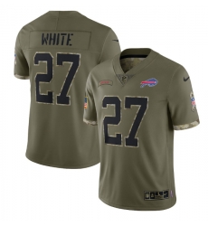 Men Buffalo Bills 27 Tre Davious White Olive 2022 Salute To Service Limited Stitched Jersey