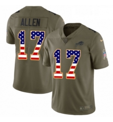 Mens Nike Buffalo Bills 17 Josh Allen Limited Olive USA Flag 2017 Salute to Service NFL Jersey