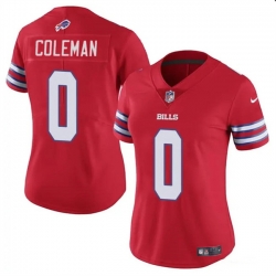 Women Buffalo Bills 0 Keon Coleman Red Vapor Stitched Football Jersey