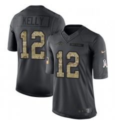 Youth Nike Buffalo Bills 12 Jim Kelly Limited Black 2016 Salute to Service NFL Jersey