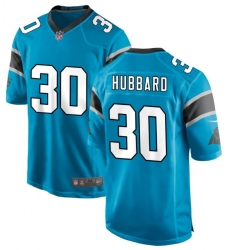 Men Carolina Panthers #30 Chuba Hubbard Blue F U S E Stitched NFL Jersey