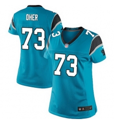 Nike Panthers #73 Michael Oher Blue Team Color Women Stitched NFL Jersey