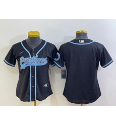 Women Carolina Panthers Blank Black With Patch Cool Base Stitched Baseball Jersey