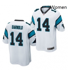 Women Nike Carolina Panthers 14 Sam Darnold White Vapor Limited Jersey