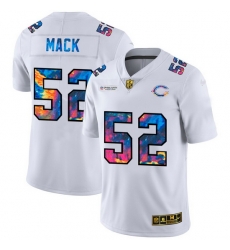 Chicago Bears 52 Khalil Mack Men White Nike Multi Color 2020 NFL Crucial Catch Limited NFL Jersey