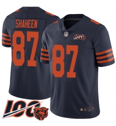 Men Chicago Bears 87 Adam Shaheen Limited Navy Blue Rush Vapor Untouchable 100th Season Football Jersey 