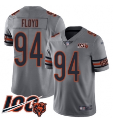 Men Chicago Bears 94 Leonard Floyd Limited Silver Inverted Legend 100th Season Football Jersey