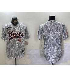 Men Chicago Bears Camo With Patch Cool Base Stitched Baseball Jersey 6