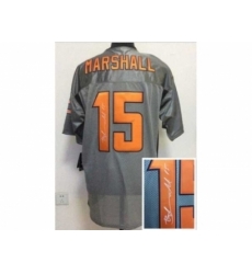 Nike chicago bears 15 Brandon Marshall grey Elite shadow Signed NFL Jersey