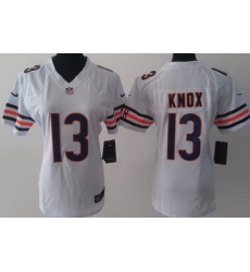 Women Nike Chicago Bears 13 Johnny Knox White LIMITED Jerseys