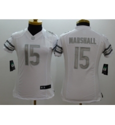 Women Nike chicago bears #15 brandon marshall Platinum White Jerseys