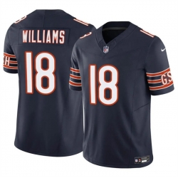 Youth Chicago Bears 18 Caleb Williams Navy 2024 Draft F U S E Vapor Stitched Football Jersey