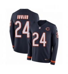 Youth Nike Chicago Bears 24 Jordan Howard Limited Navy Blue Therma Long Sleeve NFL Jersey